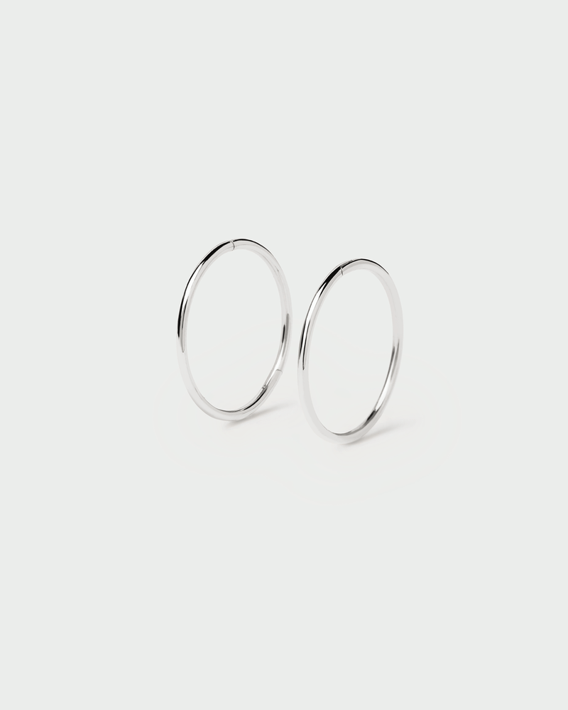 White Gold Essential Mini Hoops - 
  
    18K White gold / Rhodium silver plating
  
