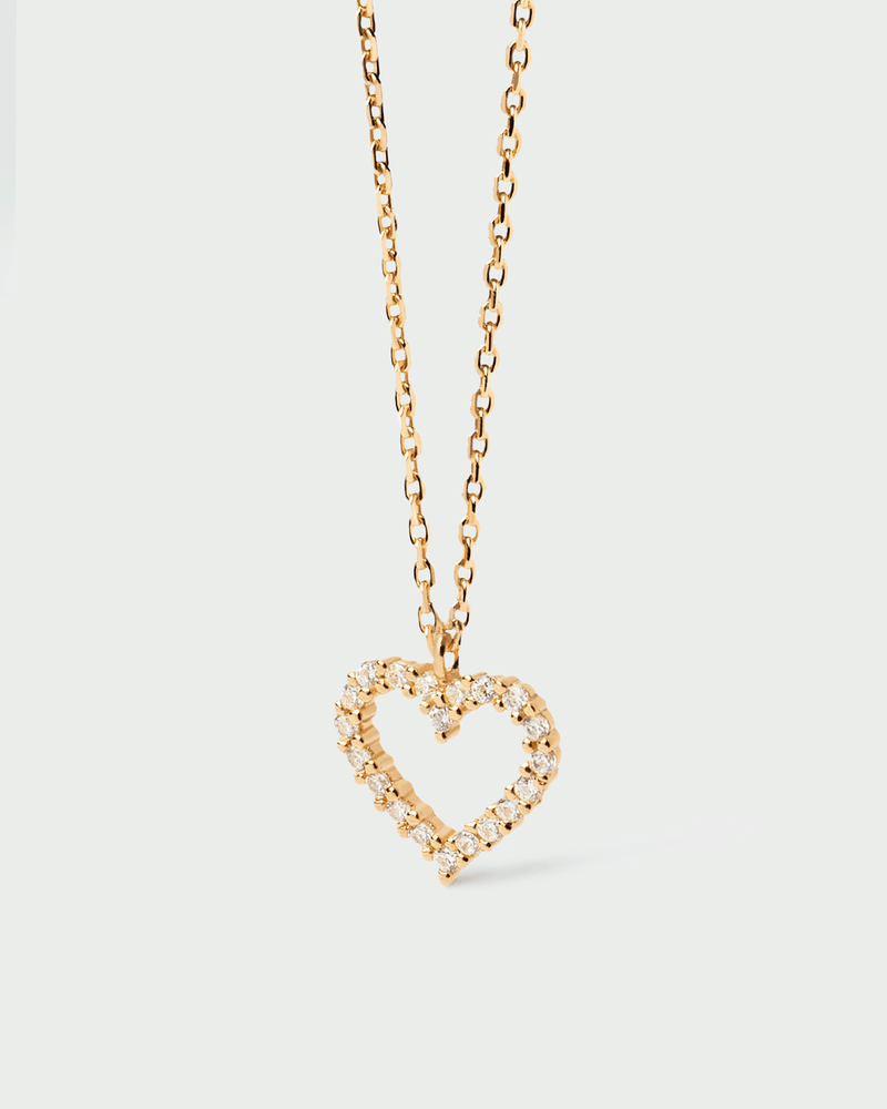 White Heart Necklace - 
  
    Sterling Silver / 18K Gold plating
  
