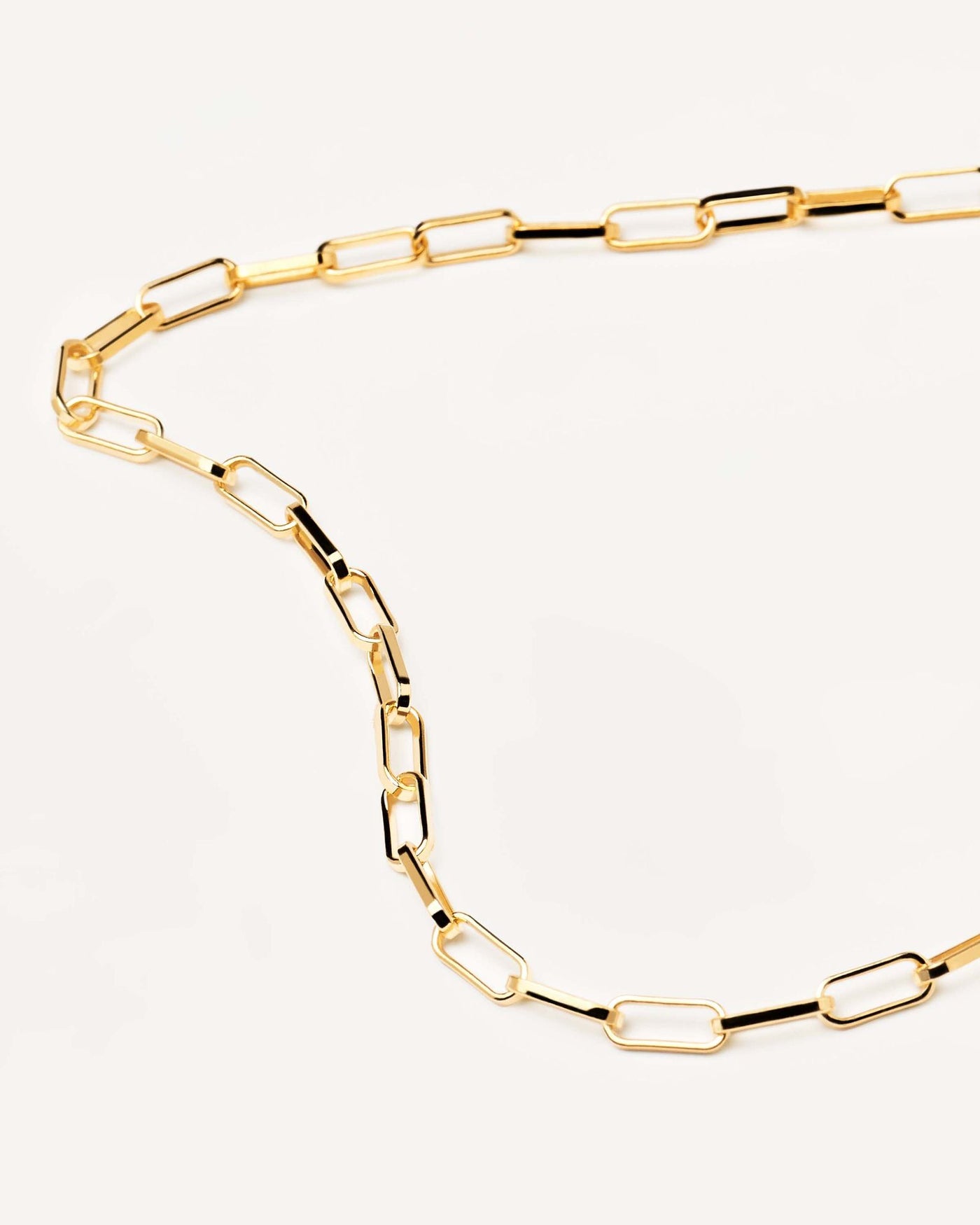 2024 Selection | Statement Necklace. Elongated oval shaped link chain in 18k gold plated silver. Get the latest arrival from PDPAOLA. Place your order safely and get this Best Seller. Free Shipping.