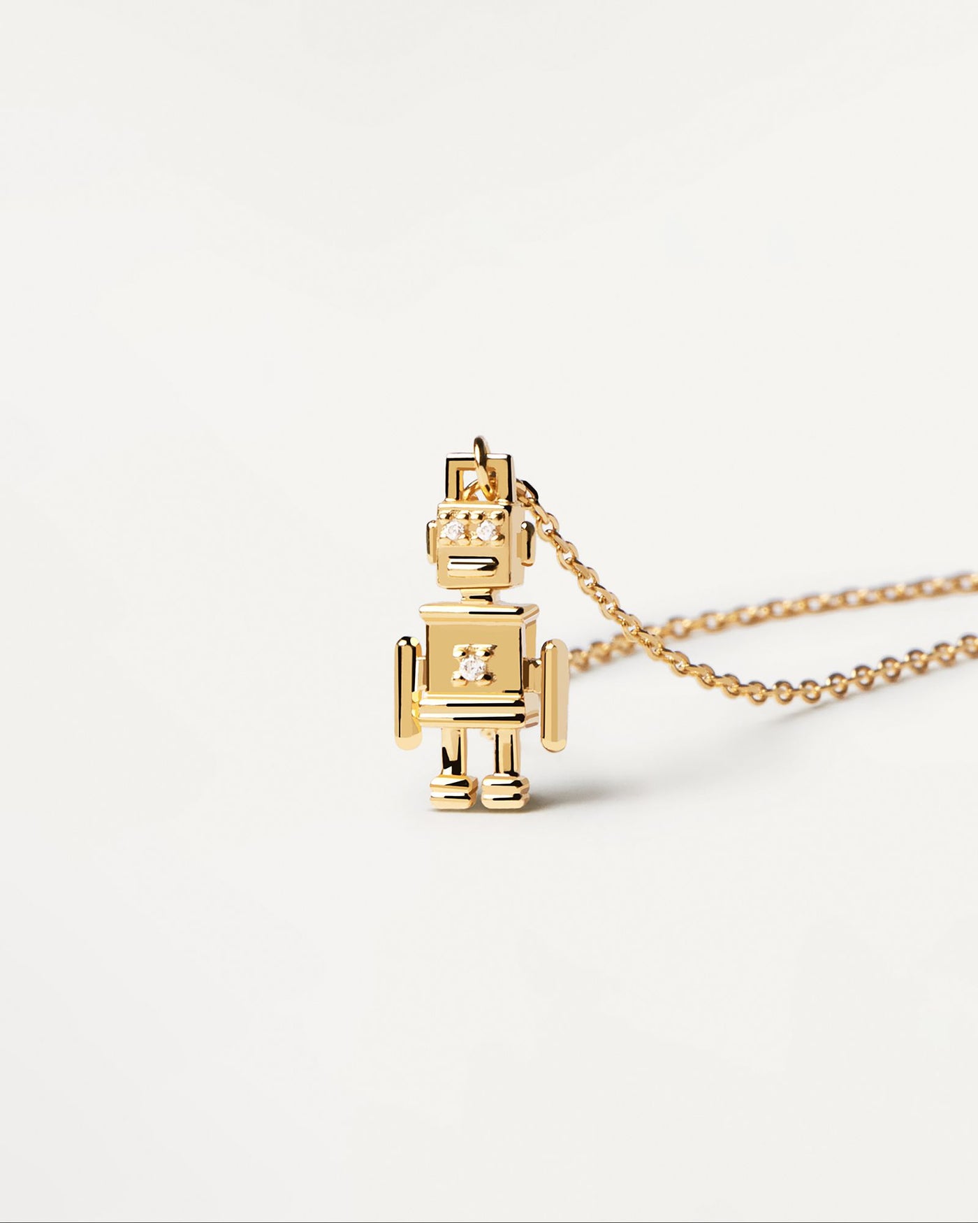 2024 Selection | Robert Necklace. Gold-plated silver necklace with a robot pendant. Get the latest arrival from PDPAOLA. Place your order safely and get this Best Seller. Free Shipping.