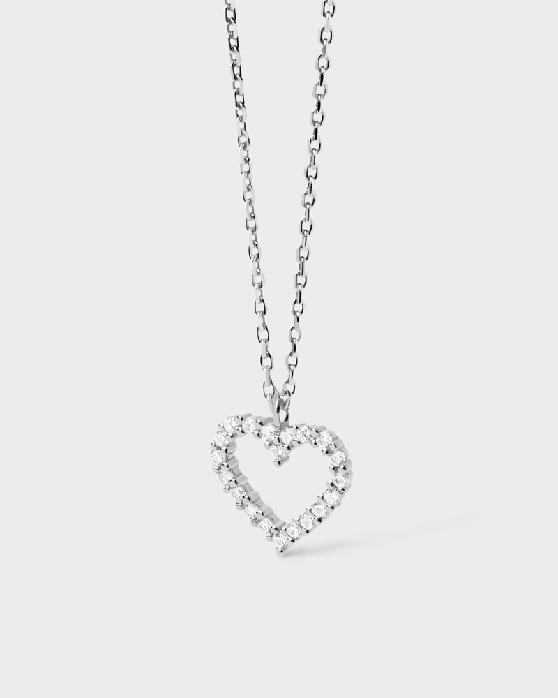 White Heart Necklace Silver - 
  
    Sterling Silver
  
