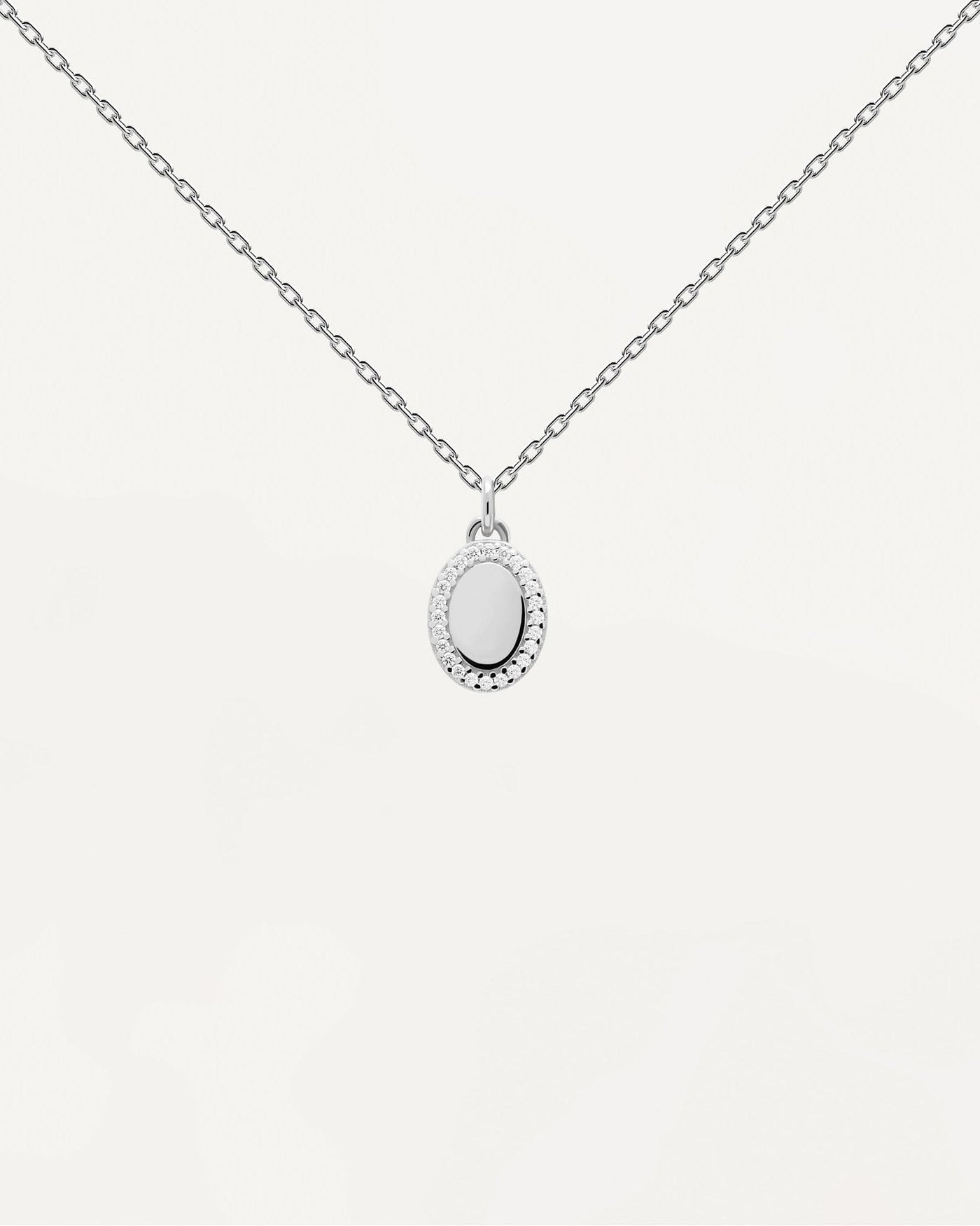 2024 Selection | Mademoiselle Silver Necklace. Sterling silver necklace with pendant circled by white zirconia to personalize. Get the latest arrival from PDPAOLA. Place your order safely and get this Best Seller. Free Shipping.