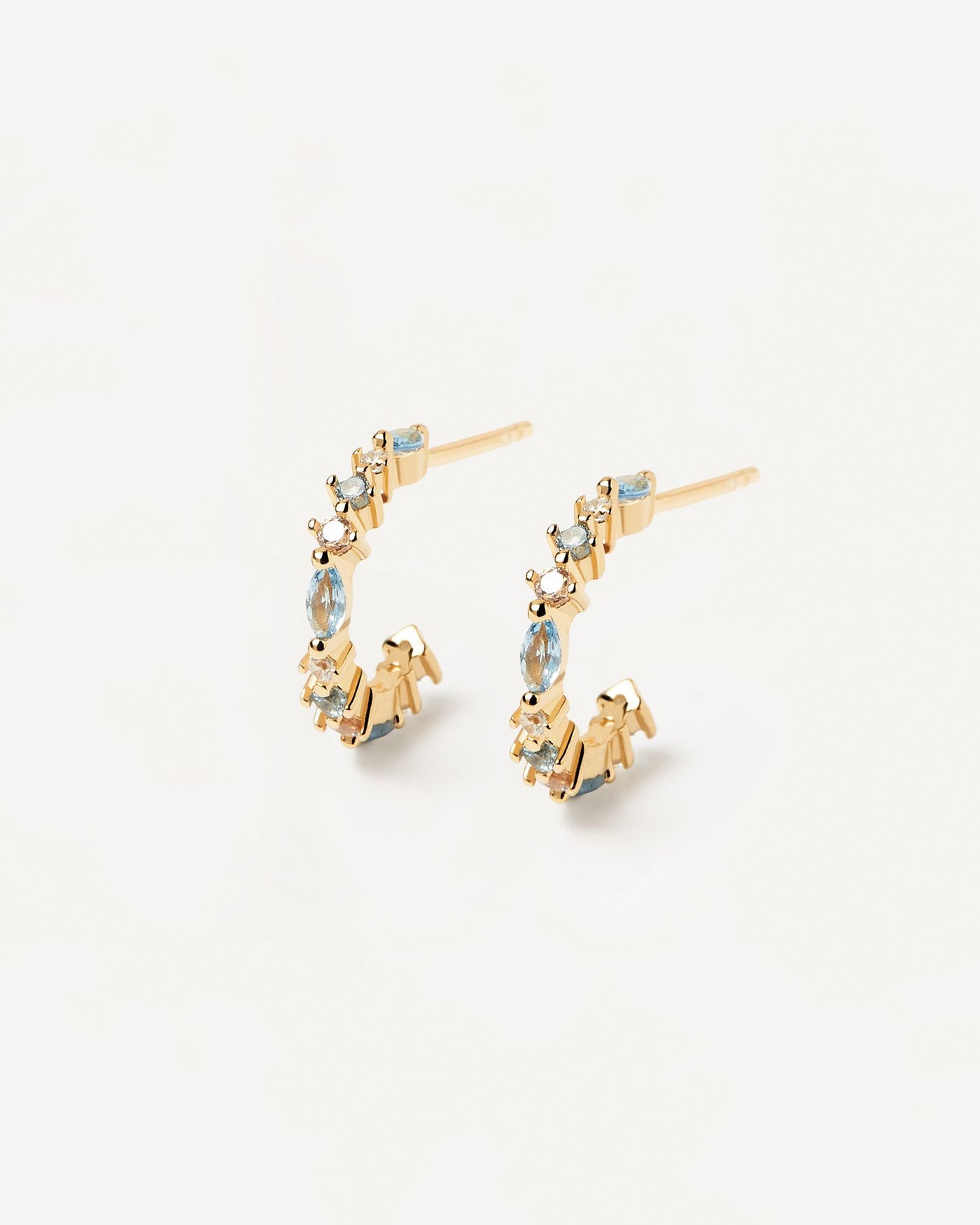 2024 Selection | Ombré Earrings. Dainty hoop earrings with blue zirconia. Get the latest arrival from PDPAOLA. Place your order safely and get this Best Seller. Free Shipping.