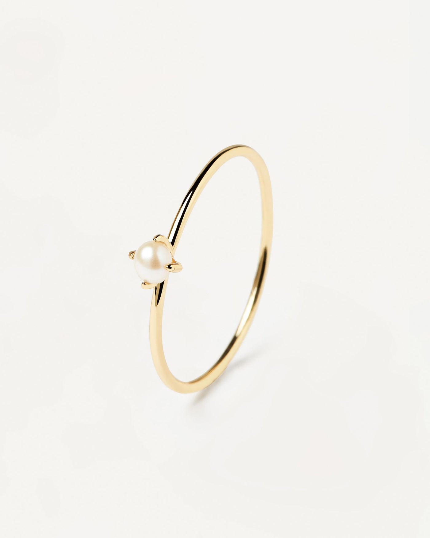 2024 Selection | Solitary Pearl Ring. Natural pearl set on a thin 18k gold plated 925 silver ring. Get the latest arrival from PDPAOLA. Place your order safely and get this Best Seller. Free Shipping.