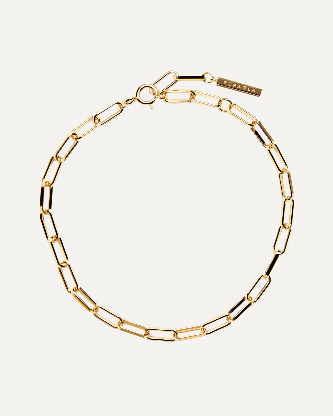 2024 Selection | Statement Bracelet. 18k gold plated silver paperclip oval-link chain bracelet and a brand tag. Get the latest arrival from PDPAOLA. Place your order safely and get this Best Seller. Free Shipping.