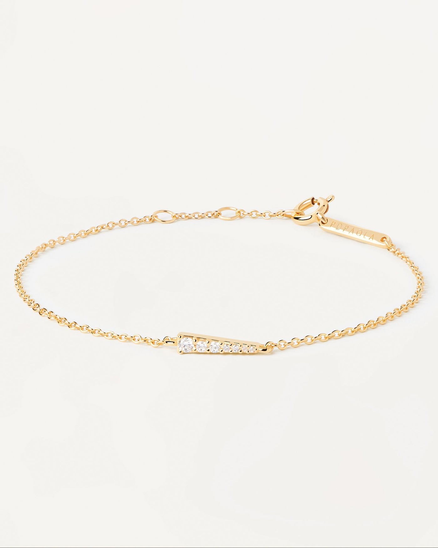 2024 Selection | Peak Bracelet. Gold-plated silver bracelet with white zirconia motive in tip shape. Get the latest arrival from PDPAOLA. Place your order safely and get this Best Seller. Free Shipping.