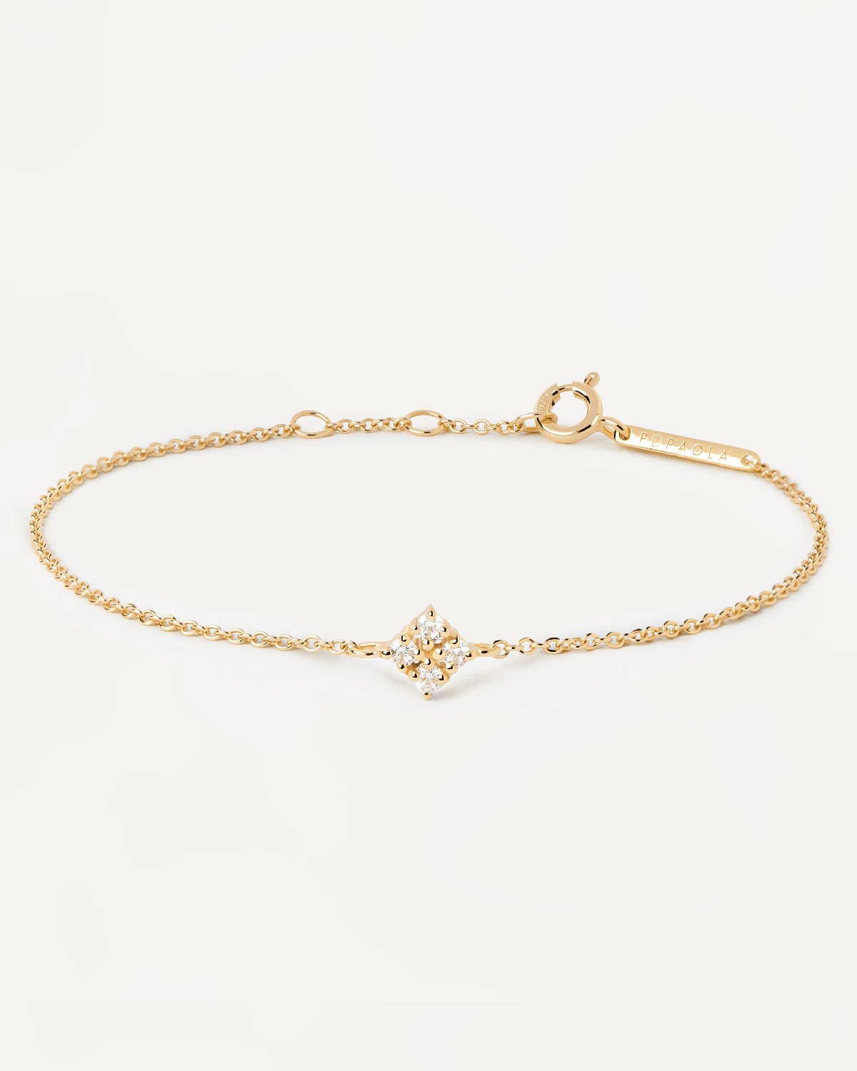 2024 Selection | Tina Bracelet. Chain bracelet in gold-plated silver with white zirconia motiv. Get the latest arrival from PDPAOLA. Place your order safely and get this Best Seller. Free Shipping.