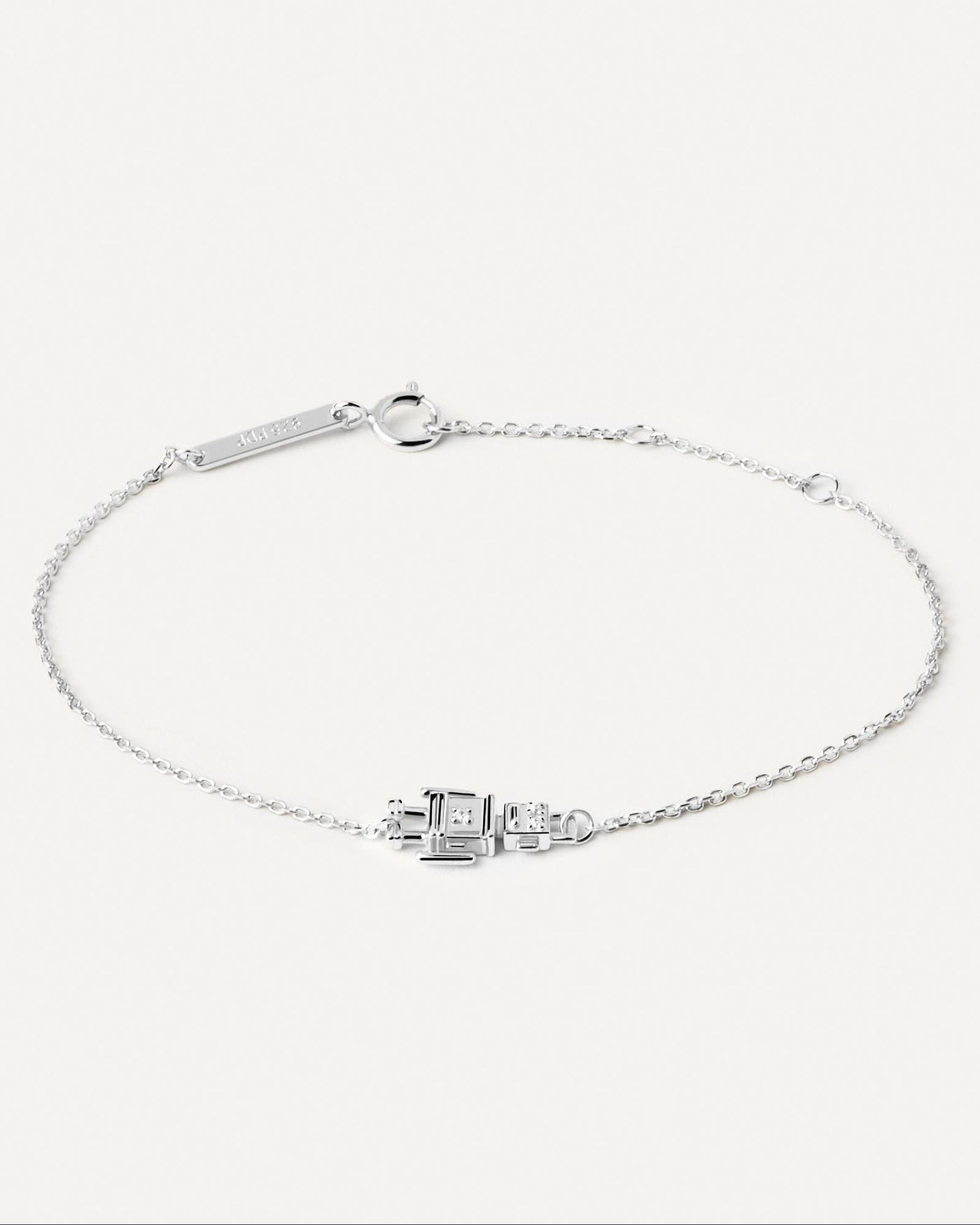 2024 Selection | Robert Silver Bracelet. Dainty sterling silver bracelet with a robot motive. Get the latest arrival from PDPAOLA. Place your order safely and get this Best Seller. Free Shipping.