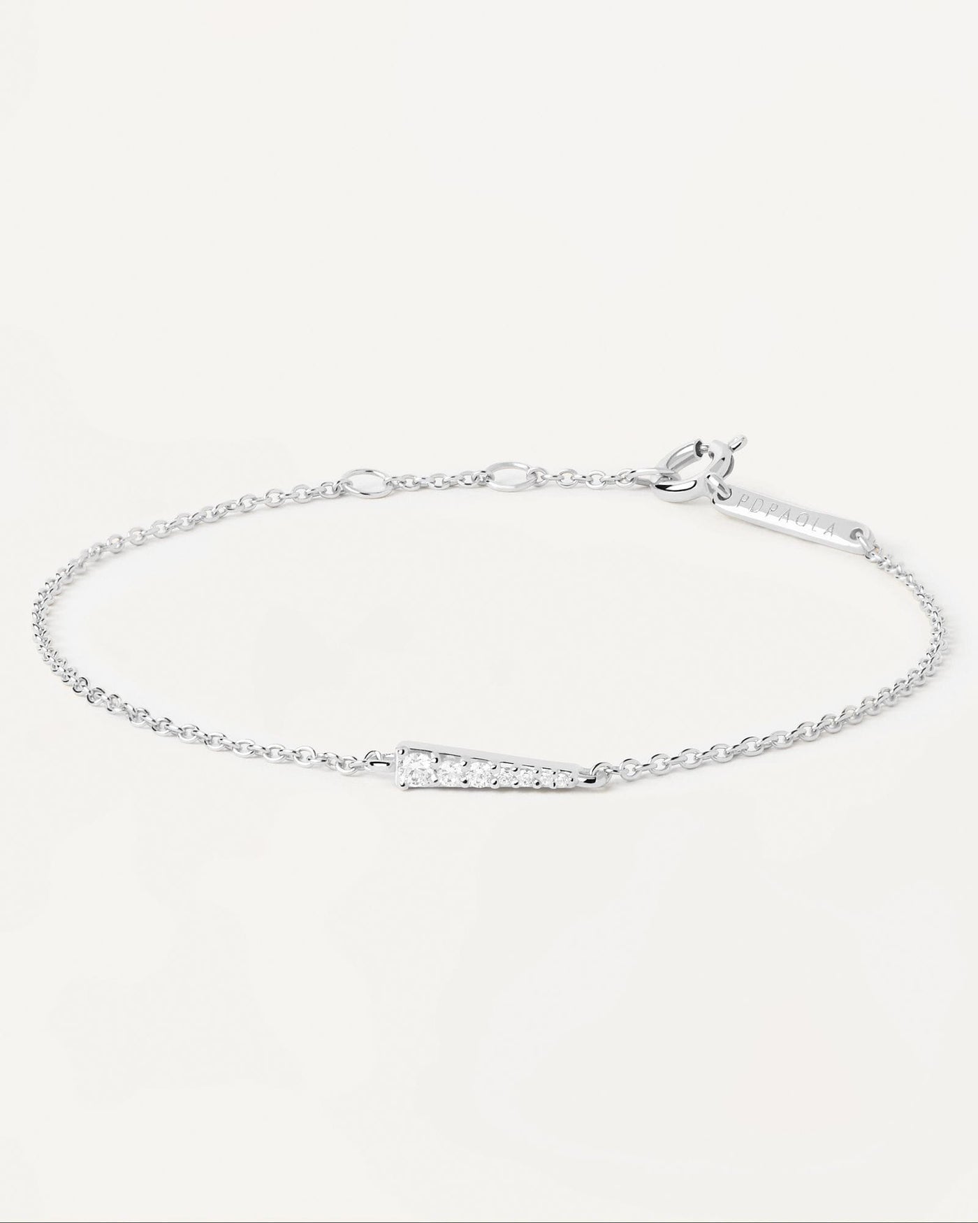 2024 Selection | Peak Silver Bracelet. 925 silver bracelet with white zirconia motive in tip shape. Get the latest arrival from PDPAOLA. Place your order safely and get this Best Seller. Free Shipping.